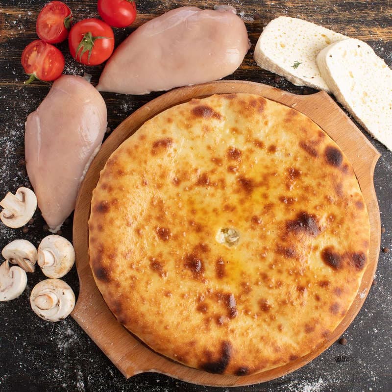 Пирог с курицей и грибами
